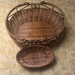 Princess House Elegant Brown Wicker Basket Set